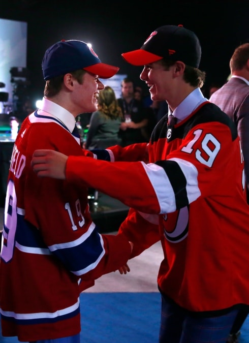 Cole Caufield and Jack Hughes