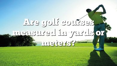 Are golf courses measured in yards or meters?