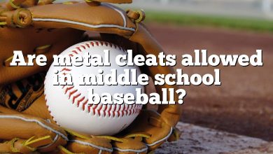 Are metal cleats allowed in middle school baseball?