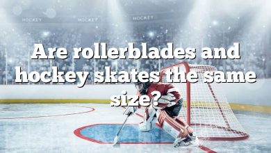 Are rollerblades and hockey skates the same size?