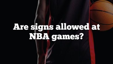 Are signs allowed at NBA games?