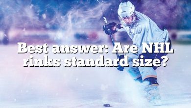 Best answer: Are NHL rinks standard size?