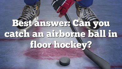 Best answer: Can you catch an airborne ball in floor hockey?
