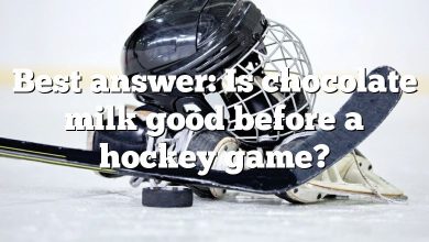 Best answer: Is chocolate milk good before a hockey game?
