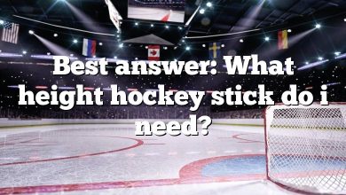 Best answer: What height hockey stick do i need?