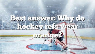 Best answer: Why do hockey refs wear orange?