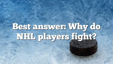 Best answer: Why do NHL players fight?