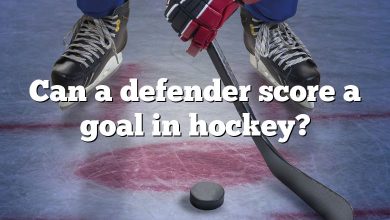 Can a defender score a goal in hockey?