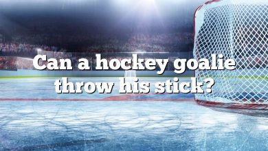 Can a hockey goalie throw his stick?