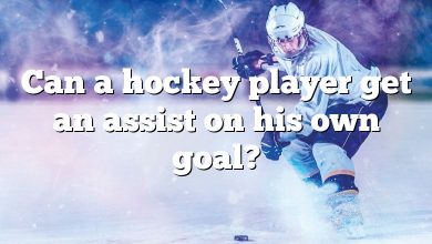 Can a hockey player get an assist on his own goal?