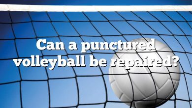 Can a punctured volleyball be repaired?
