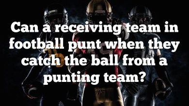 Can a receiving team in football punt when they catch the ball from a punting team?