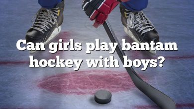 Can girls play bantam hockey with boys?