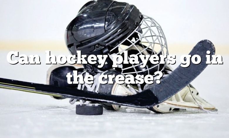 Can hockey players go in the crease?