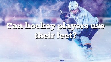 Can hockey players use their feet?