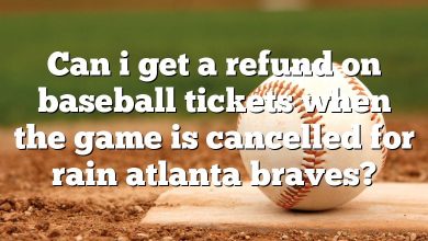 Can i get a refund on baseball tickets when the game is cancelled for rain atlanta braves?