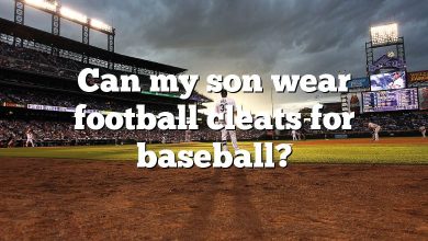 Can my son wear football cleats for baseball?