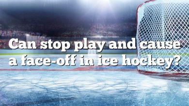Can stop play and cause a face-off in ice hockey?