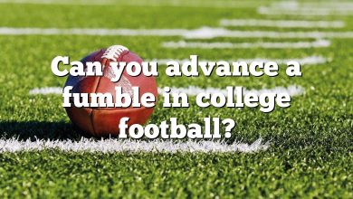 Can you advance a fumble in college football?