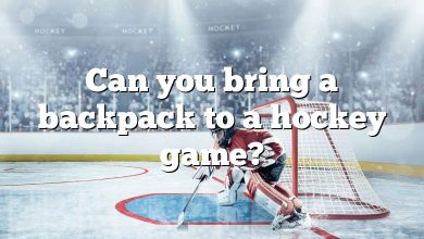 Can you bring a backpack to a hockey game?