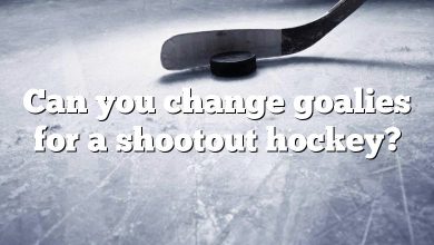 Can you change goalies for a shootout hockey?