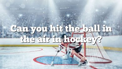 Can you hit the ball in the air in hockey?