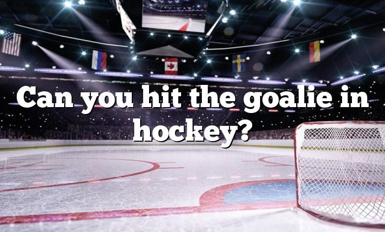 Can you hit the goalie in hockey?