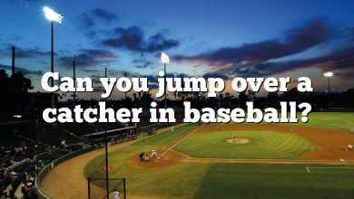 Can you jump over a catcher in baseball?