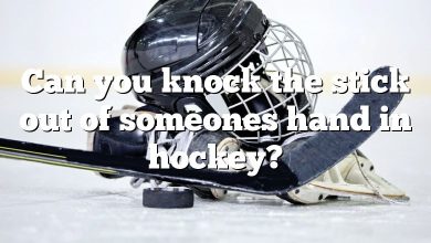 Can you knock the stick out of someones hand in hockey?