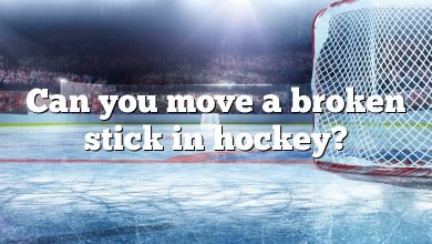 Can you move a broken stick in hockey?