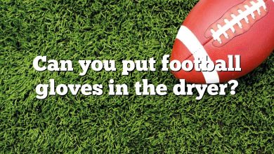 Can you put football gloves in the dryer?