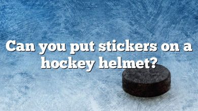 Can you put stickers on a hockey helmet?