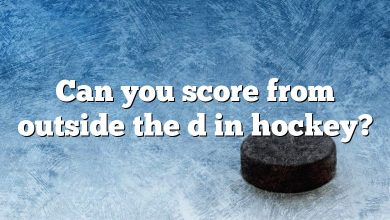 Can you score from outside the d in hockey?