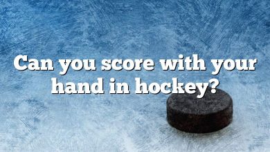 Can you score with your hand in hockey?