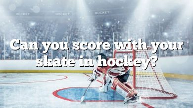 Can you score with your skate in hockey?