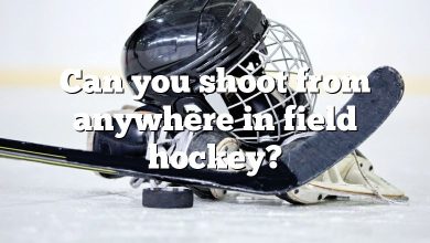 Can you shoot from anywhere in field hockey?