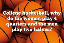 College basketball, why do the women play 4 quarters and the men play two halves?