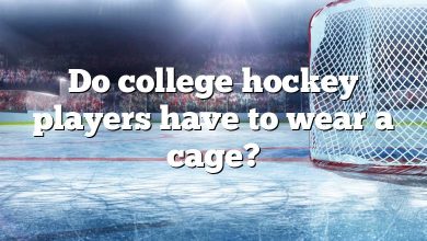 Do college hockey players have to wear a cage?