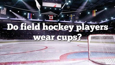 Do field hockey players wear cups?