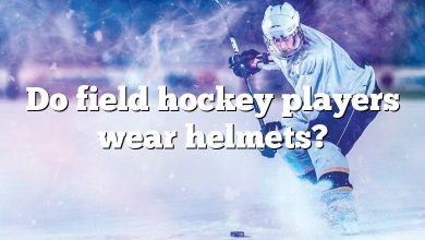 Do field hockey players wear helmets?