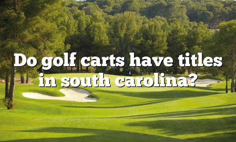 Do golf carts have titles in south carolina?