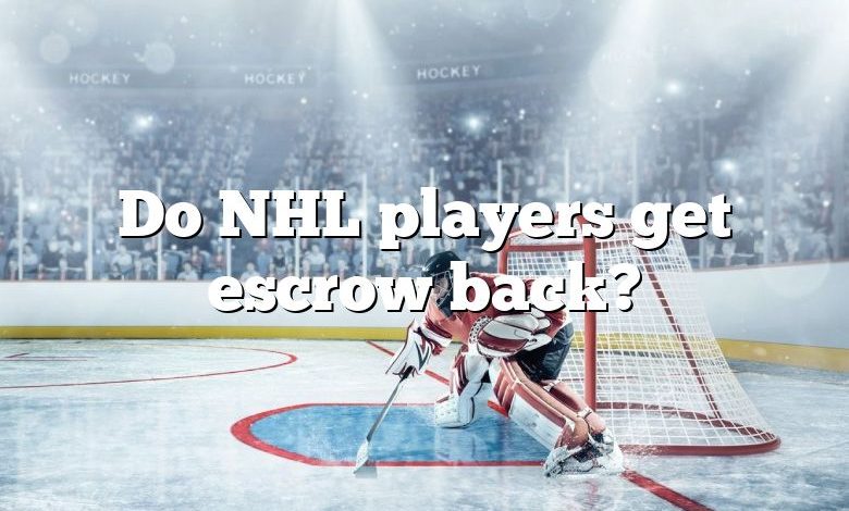 Do NHL players get escrow back?