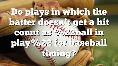 Do plays in which the batter doesn’t get a hit count as %22ball in play%22 for baseball timing?