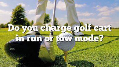 Do you charge golf cart in run or tow mode?