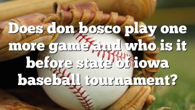 Does don bosco play one more game and who is it before state of iowa baseball tournament?