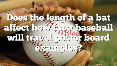 Does the length of a bat affect how far a baseball will travel poster board examples?