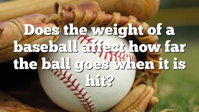 Does the weight of a baseball affect how far the ball goes when it is hit?