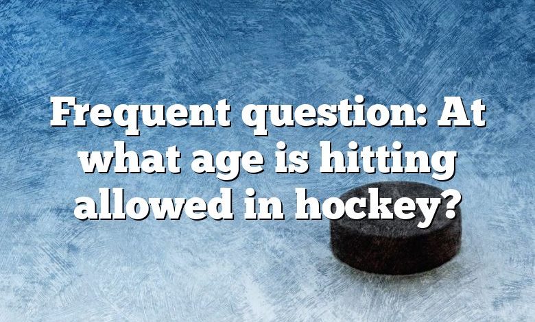 Frequent question: At what age is hitting allowed in hockey?