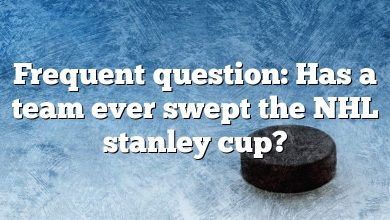 Frequent question: Has a team ever swept the NHL stanley cup?