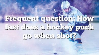Frequent question: How fast does a hockey puck go when shot?